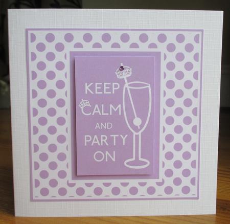 Keep Calm & Party on Lilac Birthday Card by Johanna Lambert