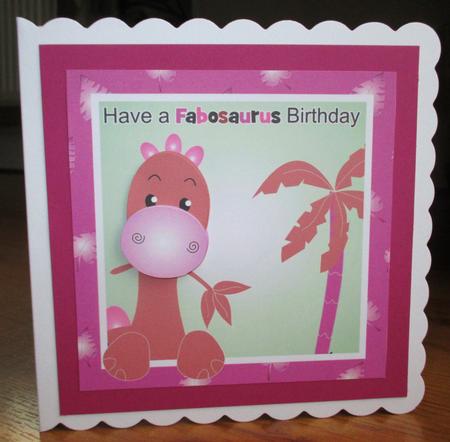 Have a Fabosaurus Birthday Card - Lilac by Johanna Lambert