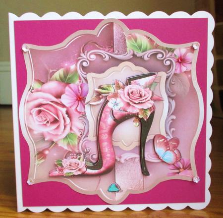 Soft Rose Shoes in Card Tag Form by Johanna Lambert