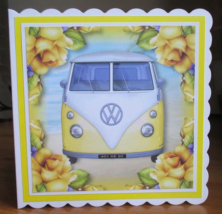 Floral Vw Van - Yellow Roses by Johanna Lambert