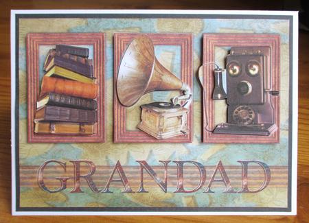 Antique Items A5 Decoupage Card Front - Grandad by Johanna Lambert