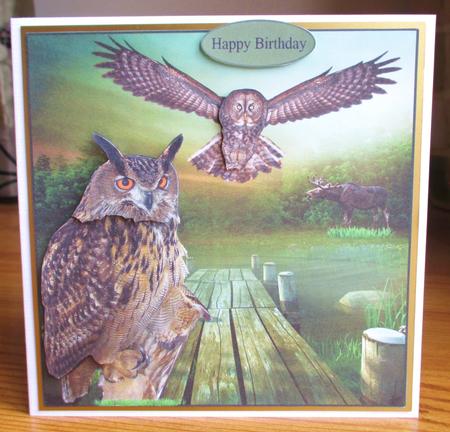 Owls in Nature Topper with Decoupage by Johanna Lambert