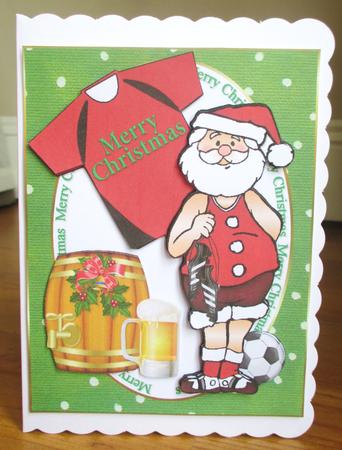 Santa Loves Football and a Pint by Johanna Lambert