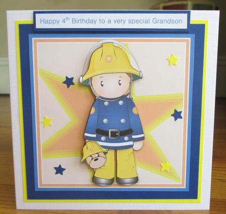Fireman Andy Birthday Topper Mini Kit by Johanna Lambert