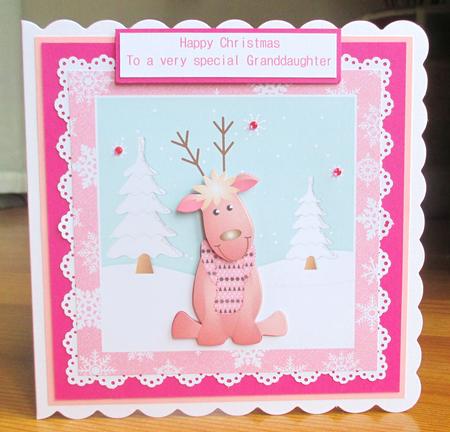 Sitting Reindeer Christmas Topper by Johanna Lambert