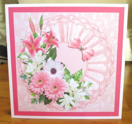 8x8 Pink Floral Spray by Johanna Lambert