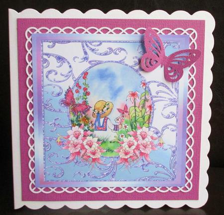 Picking the Flowers Watercolour Decoupage with Butterflies by Johanna Lambert