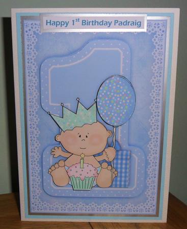 1st Birthday Boy Topper and Decoupage by Johanna Lambert