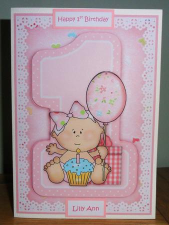 1st Birthday Girl Topper and Decoupage by Johanna Lambert
