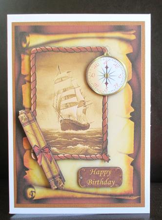 Vintage Ship Card Topper and Decoupage by Johanna Lambert