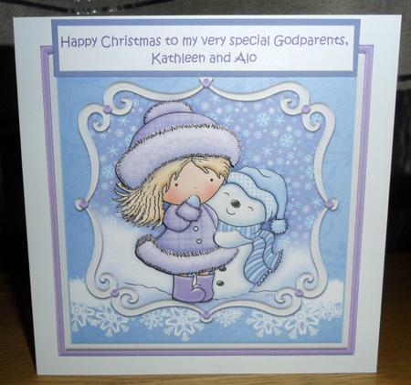 Christmas Snowman Surprise Topper & Decoupage by Johanna Lambert