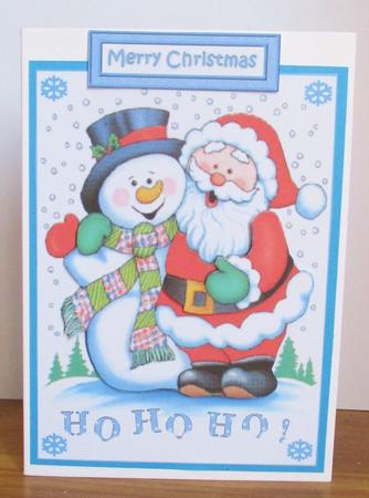 Christmas Jolly Santa Decoupage Topper by Johanna Lambert