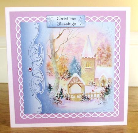 Watercolour Snowy Christmas Church by Johanna Lambert