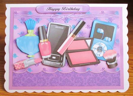 Teen Girl Essentials - Decoupage Card by Johanna Lambert