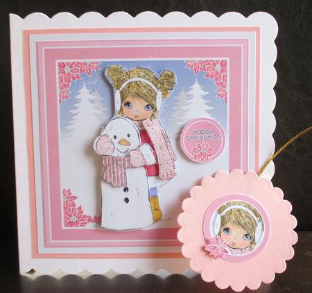 Angelica with Snowman Christmas Topper Mini Kit by Johanna Lambert