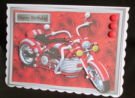 Beautiful Red & Chrome Motorbike by Johanna Lambert