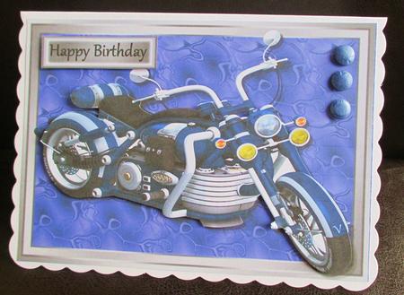 Beautiful Dark Blue & Chrome Motorbike by Johanna Lambert