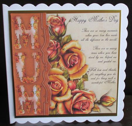 Mother's Day Rose Greeting Card with Words by Johanna Lambert