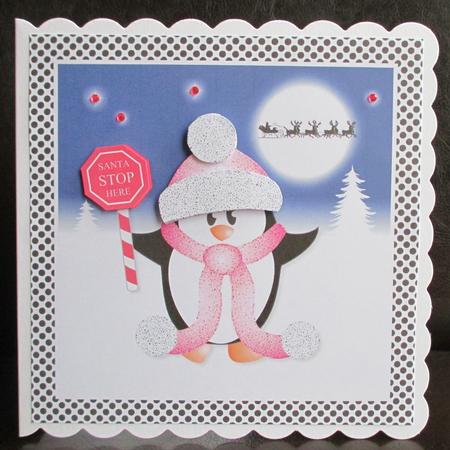 Santa Stop Here Penguin by Johanna Lambert