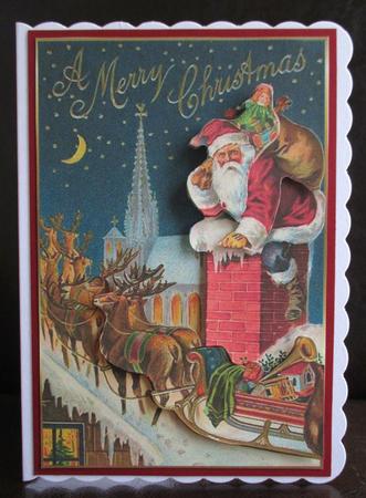 Vintage Father Christmas Decoupage Topper by Johanna Lambert