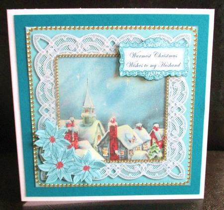 Blue Rooftops Warmest Husband 8in Sentiment Topper by Johanna Lambert