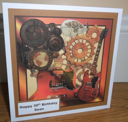Steampunk Rock 8x8 Card Topper & Decoupage by Johanna Lambert