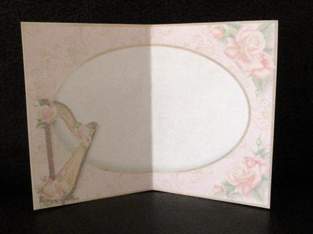 Gorgeous Harp with Sheet Music & Pink Roses - Insert by Johanna Lambert