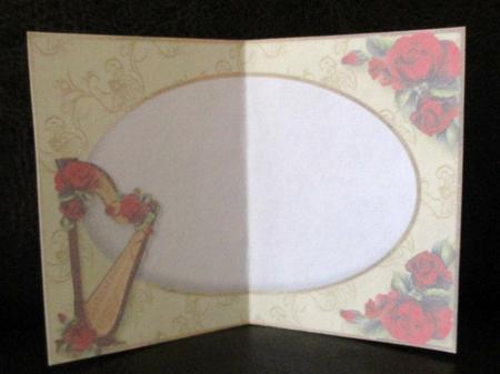 Gorgeous Harp with Sheet Music & Red Roses - Insert by Johanna Lambert