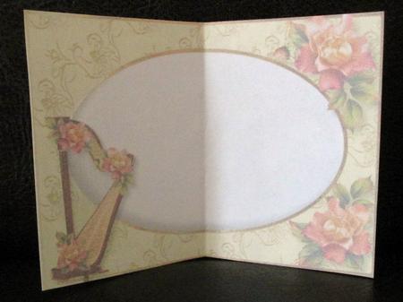 Gorgeous Harp with Sheet Music & Sunset Roses - Insert by Johanna Lambert