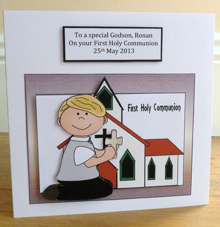 Boy Kneeling First Communion by Johanna Lambert