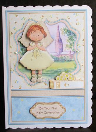 First Holy Communion Girl & Bible Topper & Decoupage by Johanna Lambert