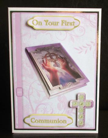 First Communion - Girl - Card Front with Step by Step by Johanna Lambert
