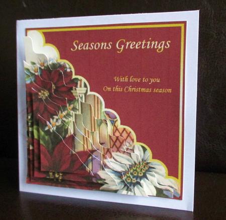 Poinsettia Card Front and Triangle Pyramid by Johanna Lambert