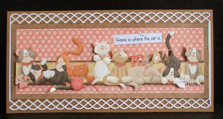 Cats Large Dl Card by Johanna Lambert