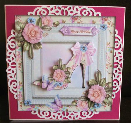 Gorgeous Camellia Shoe Card Front Kit by Johanna Lambert