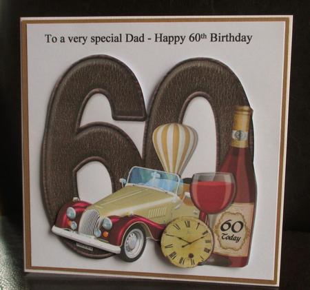 It's a Vintage Year - 60th Birthday Large Shaped Card Front by Johanna Lambert