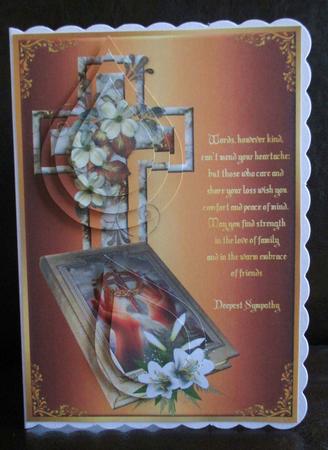Sympathy Cross, Bible & Verse with Double Teardrop Pyramage by Johanna Lambert