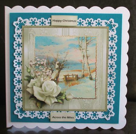 Winter Rose Vintage Christmas Card by Johanna Lambert