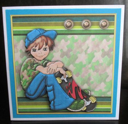 Teenage Skateboarder Topper & Decoupage by Johanna Lambert