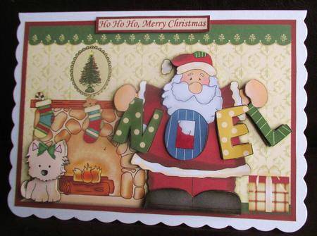 Santa Westie Noel Topper and Decoupage by Johanna Lambert