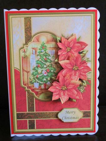 Christmas Tree & Poinsettia Card Topper & Decoupage by Johanna Lambert