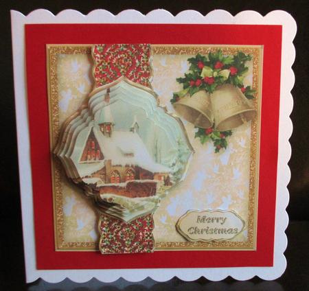 Church in the Snow Fancy Border Card Mini Kit by Johanna Lambert