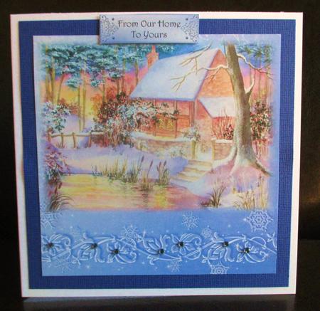 Watercolour Winter Woodland Cottage by Johanna Lambert
