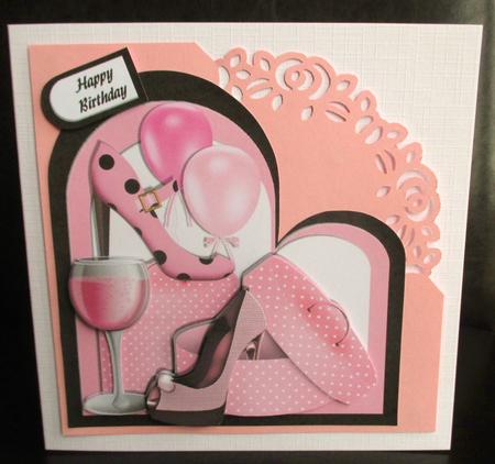 Spoilt for Choice - Girly Pink - Shaped Card by Johanna Lambert