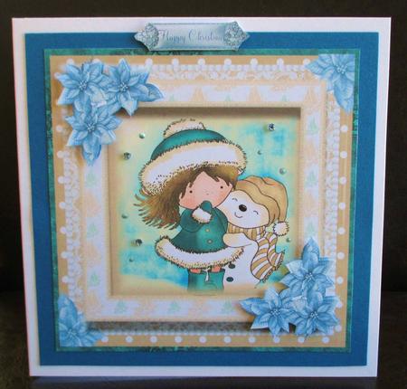 Cute Snowman Cuddles Topper by Johanna Lambert