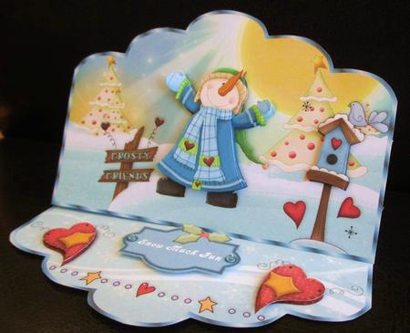 Frosty the Snowman - Scallop Easel Card Mini-kit by Johanna Lambert
