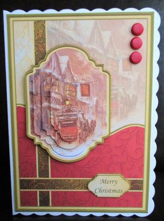 Christmas Trip to the Pub Card Topper & Pyramage by Johanna Lambert