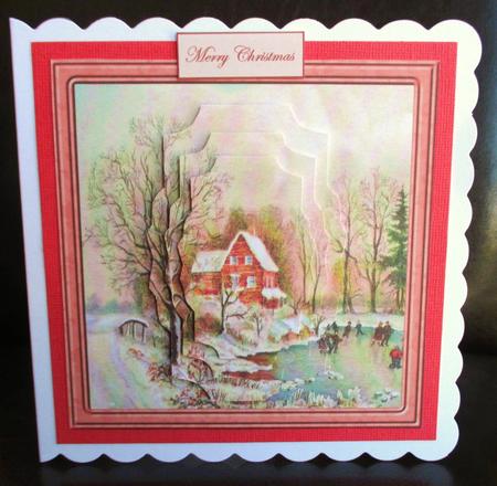 Frozen Lake Vintage Card with Shaped Layers by Johanna Lambert