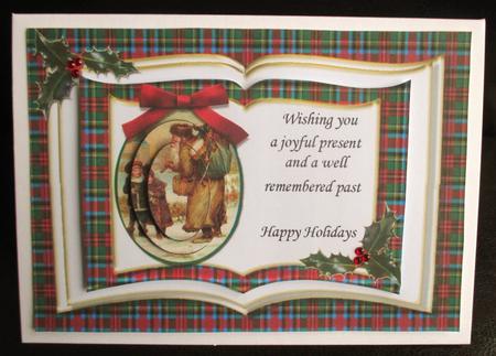 Vintage Santa Christmas Book Card by Johanna Lambert