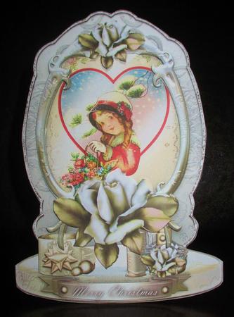 Winter Christmas Card with Gifts and Roses by Johanna Lambert